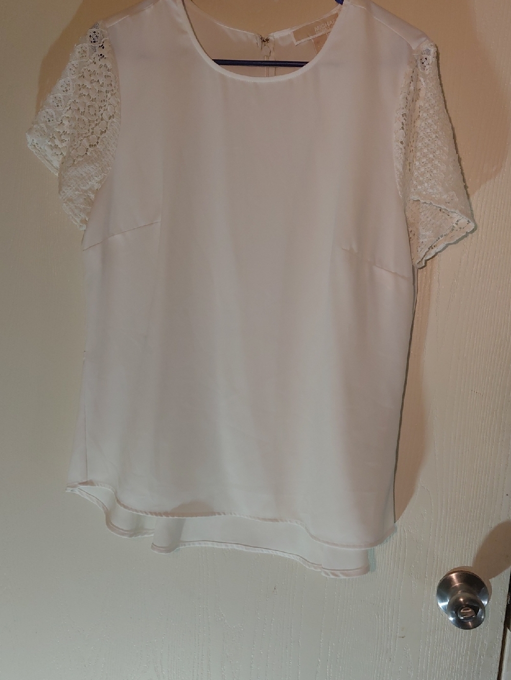 Michael Kors White Lace Sleeve Blouse